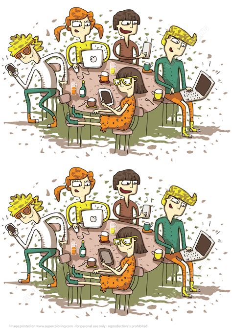 Web Friends Find 10 Differences Visual Game Free Printable Puzzle Games