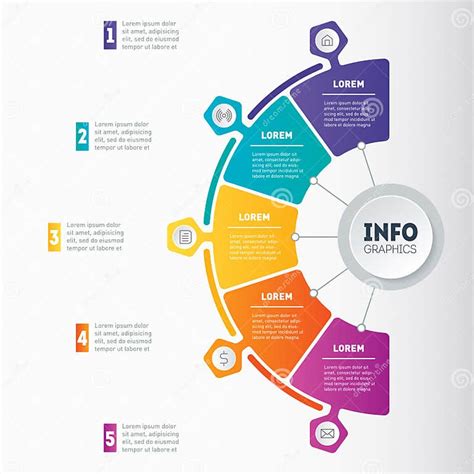 Web Template of a Circle Info Chart, Diagram or Presentation. Ve Stock