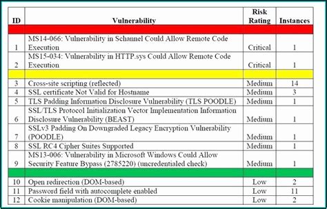Web Vulnerability Assessment Report Template Template Resume