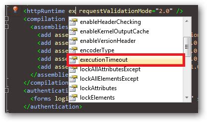 Web api executiontimeout. , via executionTimeout in web.  This time-out applies only if th...