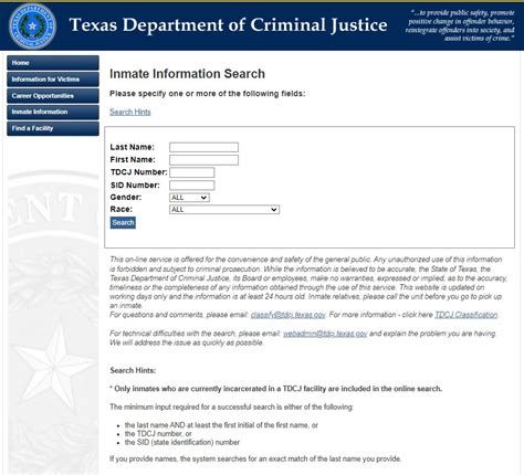 Web jail inmate search.  Inmate Information - Texas Department of Criminal Justice.  Adult...