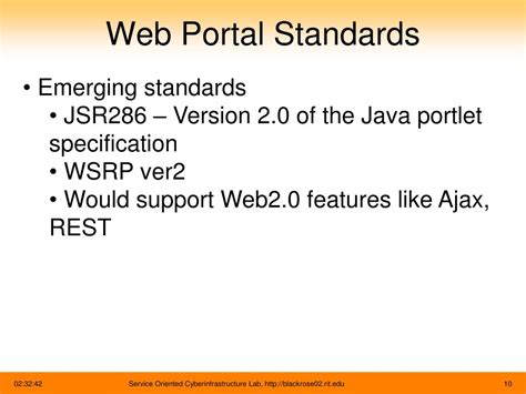 Web portal Standard Requirements