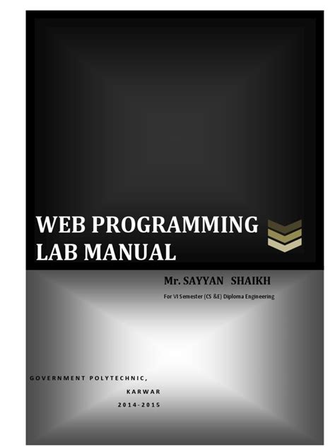 Web programming lab manual for 5th sem polytechnic. - [letter, 1864] nov. 9, carlsruhe [to johannes brahms].
