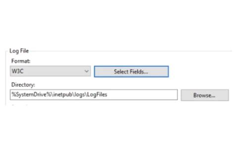 Web server logs location.  Microsoft Internet Information Services (II...