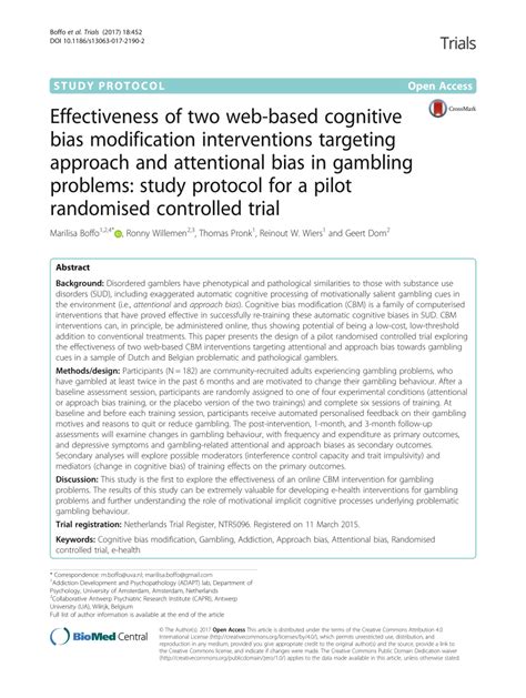 Web-Based Cognitive Bias Modification Interventions for