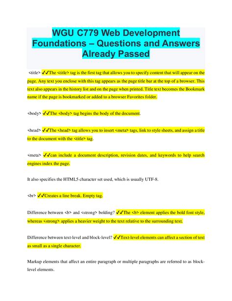 Web-Development-Foundation Latest Test Answers