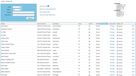 WebPT EMR Reset User Passwords (User Manager Only)