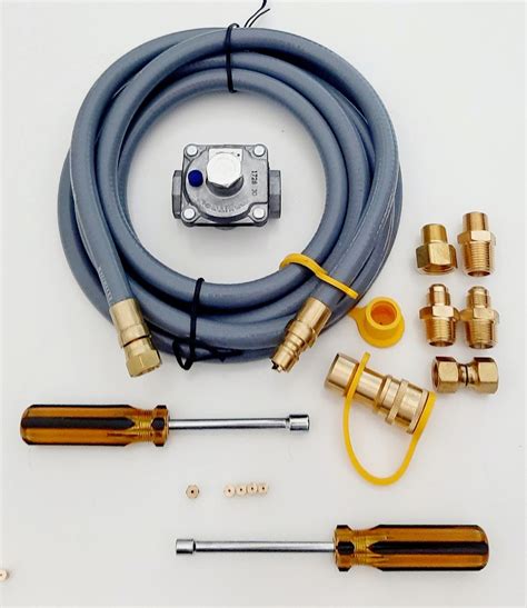 Natural Gas Conversion Kit. Compare $ 8. 52 /package (338) GASONE. Propane Refill Adapter for 1 lb. Tanks. Compare $ 8. 99 /package (331) ... This natural gas conversion kit turns your liquid propane grill into a natural gas grilling machine by swapping out the existing components with a natural gas regulator and hose..