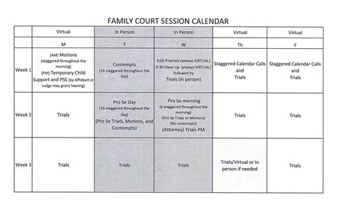 Webfamily Court Calendar