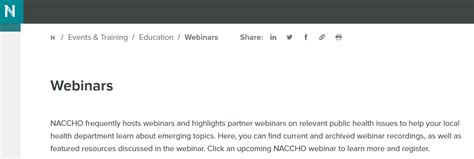 Webinars - NACCHO