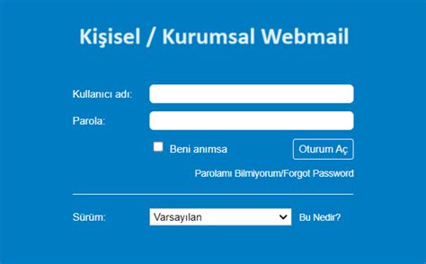 Webmail Anasayfa.