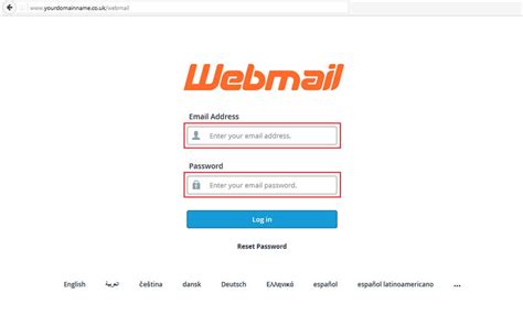 Please select your email domain to be redirected to your direct webmai