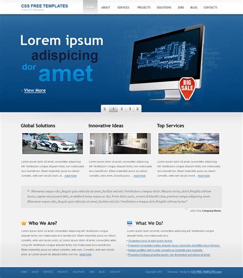 Website CSS Template with jQuery Slider Website CSS Templates