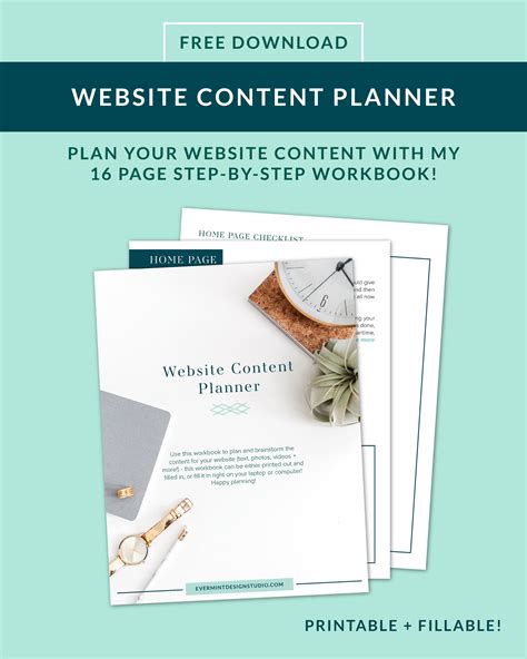 Website Content Planner EverMint Design Studio Content planner