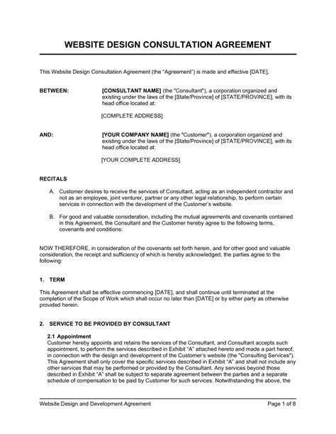 Website Design Agreement Template by BusinessinaBox™