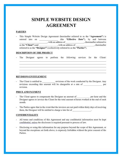Website Development Contract Template Free