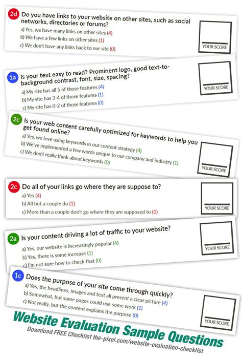 Website Evaluation Checklist Project - Download PDF - ThePixel