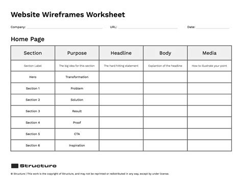 Website Planning Sheet