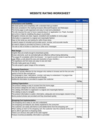 Website Rating Template by BusinessinaBox™
