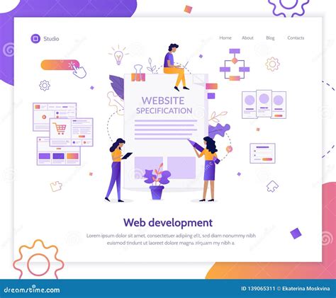 Website Specification Web Banner Stock Vector Illustration of