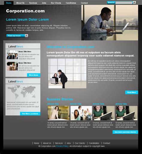 Website Templates For Frontpage Expression Web And Dreamweaver Bac Web Design