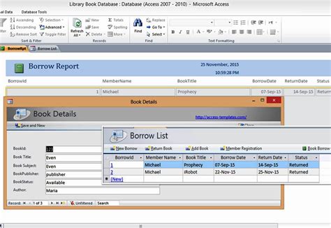 Website with Database Template Free Of Ms Access Templates Book Library