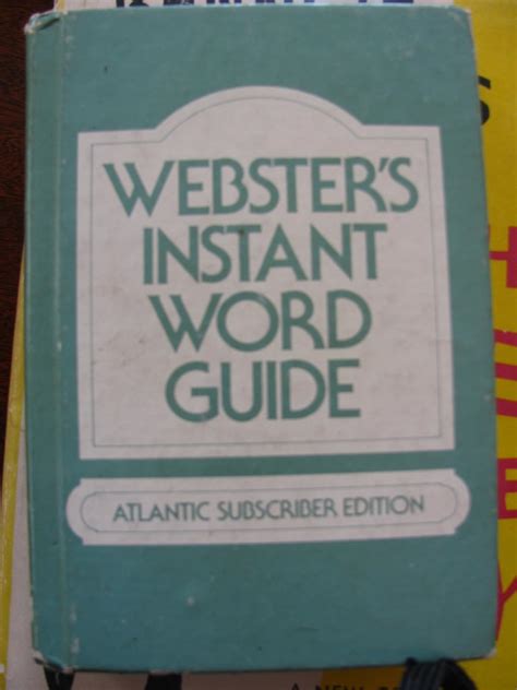 Read Websters Instant Word Guide By Merriamwebster