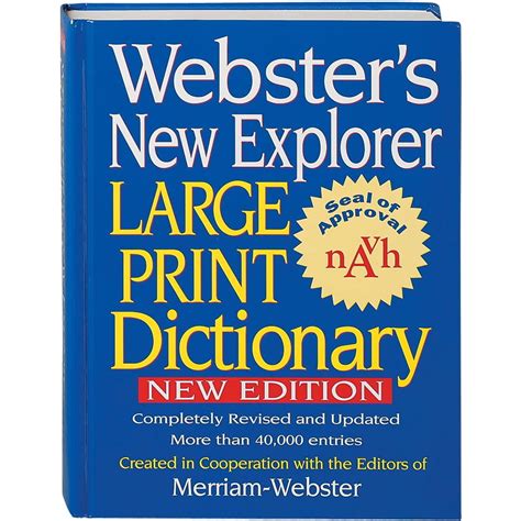 Read Websters New Explorer Large Print Dictionay Third Edition By Anonymous