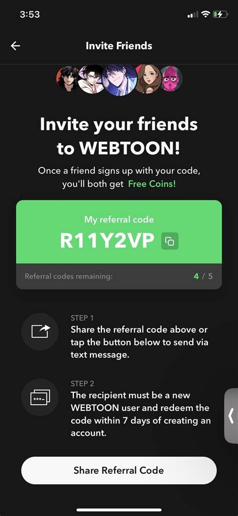 Webtoon Promo Code on Twitter "Use WEBTOON app to purchase a Coin