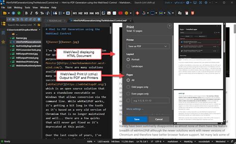 Webview2 print to pdf download.  Printing to PDF uses a virtual printer to create a ...