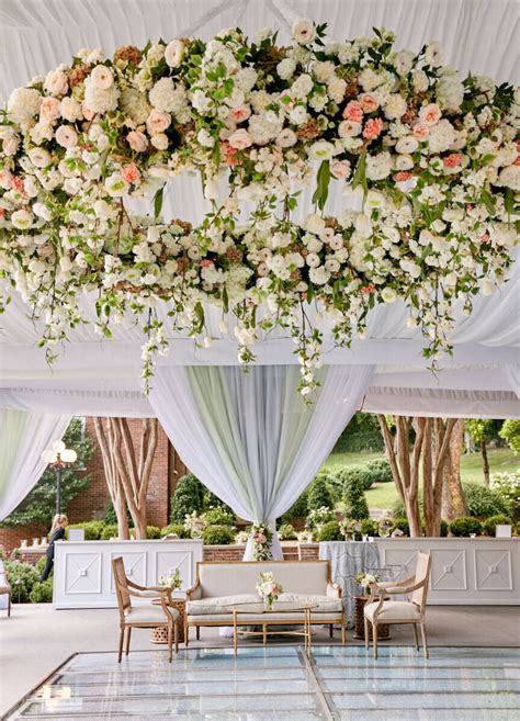 Wedding Ceiling Decor Flowers - Carats and Cake