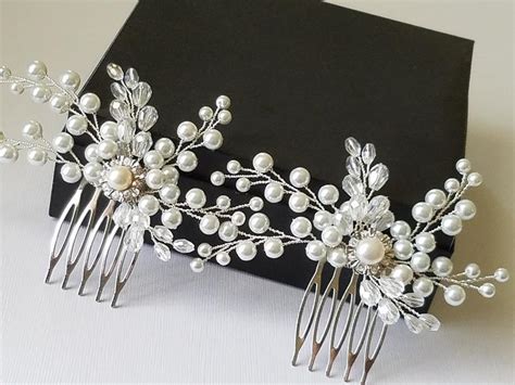 Wedding Hair Combs Pearl & Crystal Embellished Bridal Hair Combs …