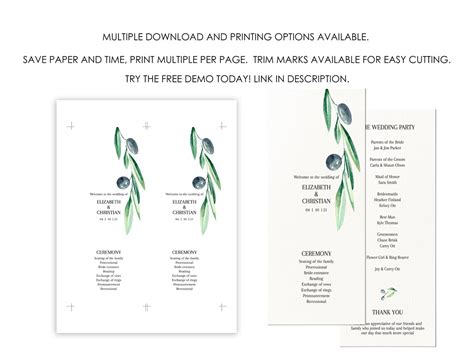 Wedding Multi Page Program Template Wedding Program Template Etsy