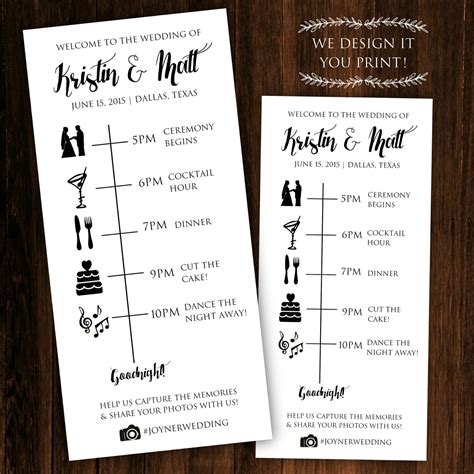 Wedding Program Timeline