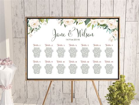 Wedding Seating Chart Examples