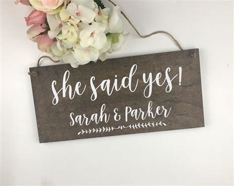 Wedding She Said Yes Signs - Etsy UK