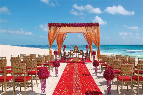 Wedding destinations. Hilton Beach Resort Ras Al Khaimah. Hilton Ras Al Khaimah Beach Resort is the perfect venue to host weddings. Choose from their 3 spectacular banqueting rooms or take it outdoors along our 1.5 kilometers of private sandy white beach beneath the swaying palm trees. Plus they have an array of packages catering for western, Indian, and Arabic ... 