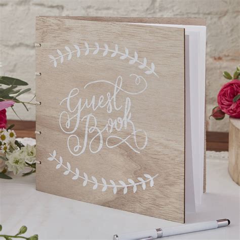 Wedding guest book. The best part: Wedding guest books are typically pretty affordable. Prices start at around $20 to $30 and some wedding guest books even come with a matching pen set and pen holder for an added touch. If you want to maximize your wedding budget, you can even make a DIY wedding guest book. Pro tip: Pinterest has endless wedding … 