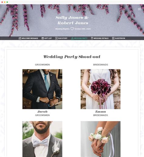 Wedding registry website. Create your free custom website to share with family and friends. Get a personalized spending plan based on your unique budget. Always know what to do, when, with your 24/7 wedding planner. Gather addresses, collect RSVPs, track thank-you notes and more. Streamline your vendor contacts and get pro recommendations. 
