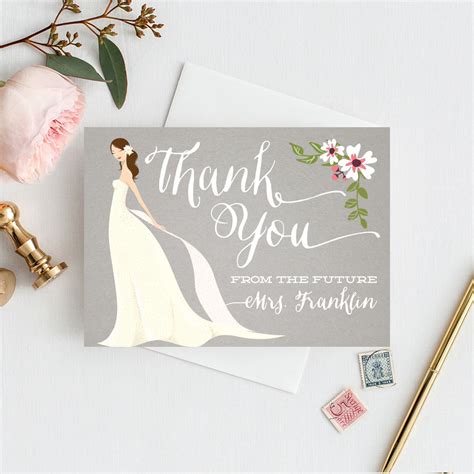 Wedding shower thank you cards. About Our Custom Wedding Thank You Cards. Forget the tired, plain thank you cards of ages ago. Our wedding thank you cards complement the look and feel of all of your wedding stationery. You can choose a simple, minimalist style thank you card with your initials or your names and the wedding date. Alternatively, you can share a favorite … 