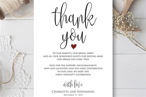 Wedding thank you note template. It’s fine to order thank you cards with a pre-printed, generic message of appreciation – just make sure to add a personal note, too. Wedding thank you card wording examples. Here, we’ll cover thank you messages for 7 categories of people involved in your wedding, from your bridal party to your vendors. 