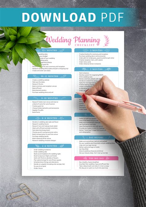 Wedding wedding planning. 17. Send Wedding Invitations. Wedding invitations are usually sent six to eight weeks before the big day—and the RSVP deadline is typically about two or three … 