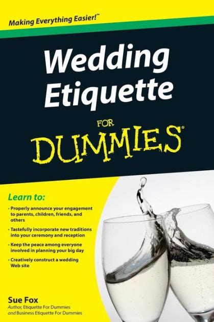 Download Wedding Etiquette For Dummies By Sue Fox