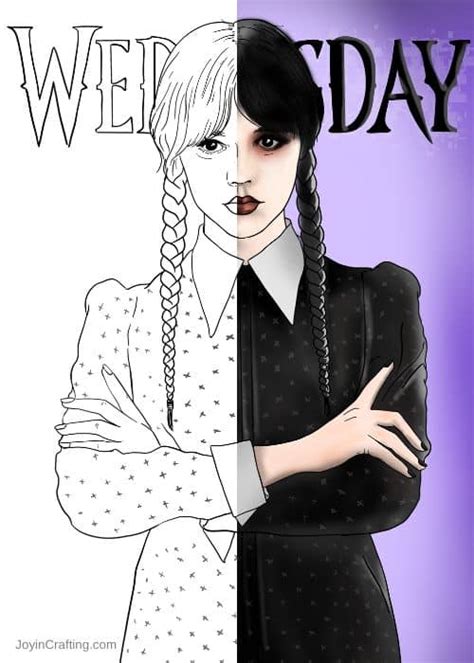 Wednesday Addams Coloring Page Joy in Crafting Free Printables, Class