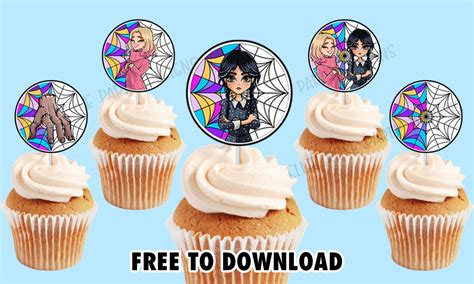 Wednesday Addams Cupcake Toppers Printable