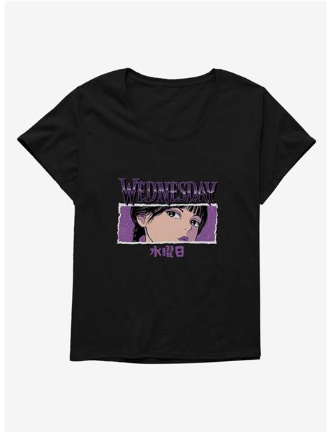 Wednesday Anime Glare Girls T-Shirt Plus Size Hot Topic