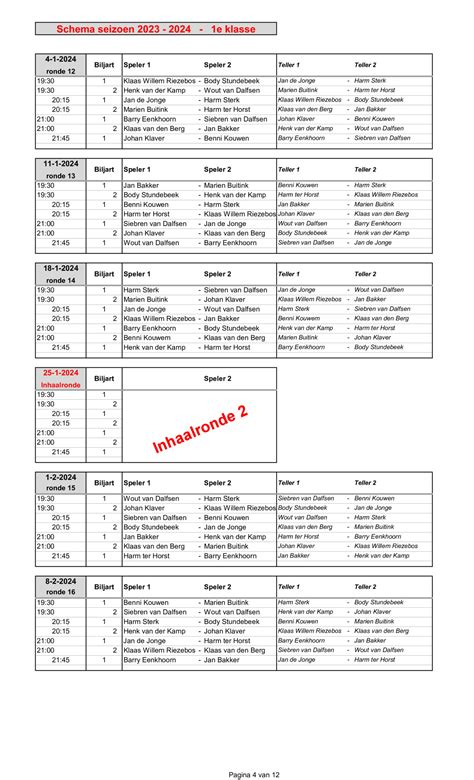 Wedstrijdschema 1e periode seizoen 2024-2024 - De website …
