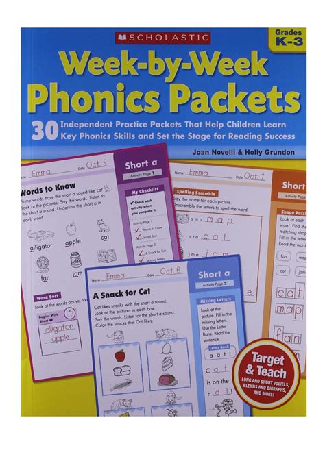 Download Weekbyweek Phonics Packets 30 Independent Practice Packets That Help Children Learn Key Phonics Skills And Set The Stage For Reading Success By Joan Novelli