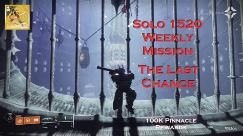 Weekly 100k Story mission- did not reward pinnacle - Bungie.net