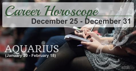 Weekly Aquarius Career Horoscope